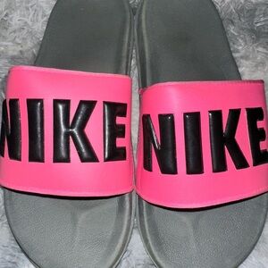 Nike Pink Gray Black Slide Sandals - EUC Size 7